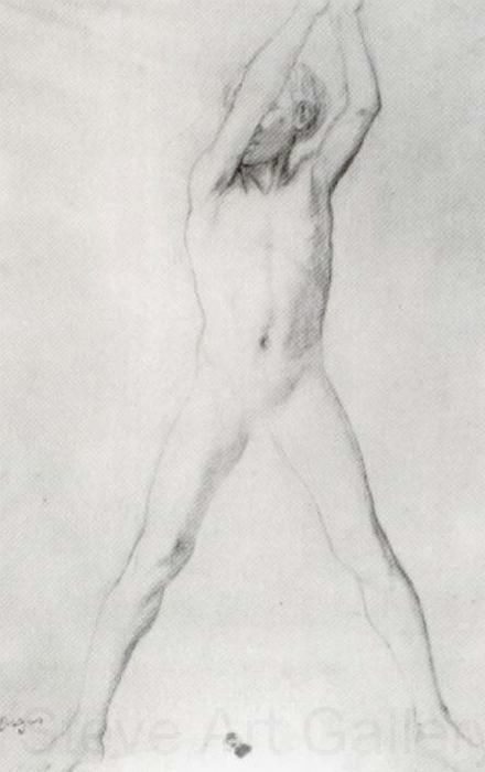 Edgar Degas Study for the youth with Arms upraised Spain oil painting art